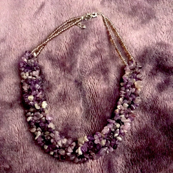 Amethyst Bundle Necklace “Choker” - Picture 1 of 2